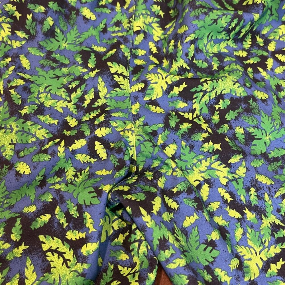 Columbia PFG Swim Trunks Boys Size Large 14/16 Blue Green Leaf Print Mesh Lined - Picture 11 of 11